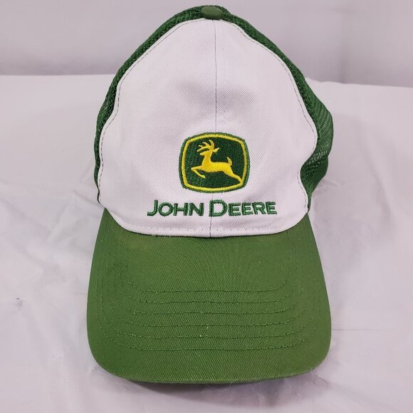 John Deere Other - John Deere Signature Men's Green with White Front Snap Back Cap Trucker Hat